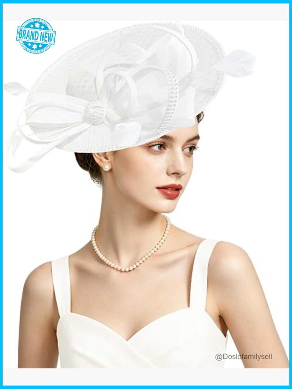 Fascinator Hat with Feathers Headband for Derby Tea Party Wedding Church
